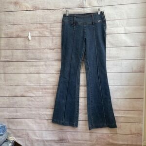 VINTAGE GASOLINE SCALLOPED AND EMBROIDERED FLARE JEANS